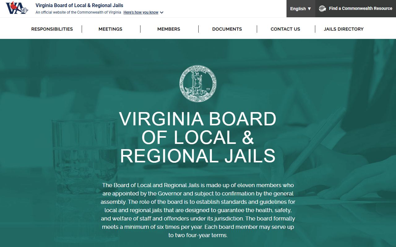 Virginia Board of Local and Regional Jails official page